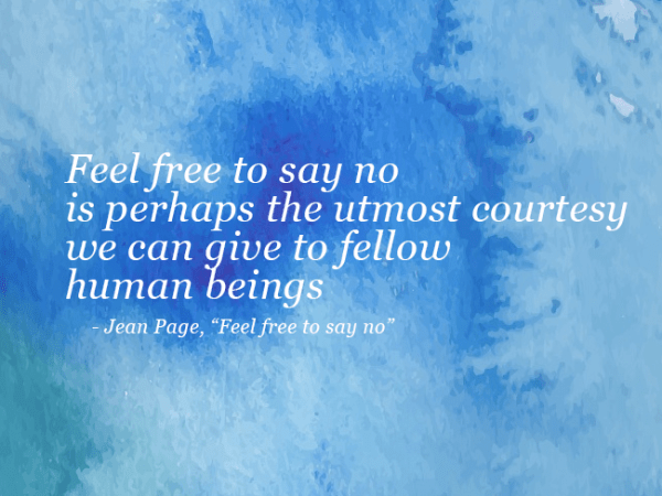 Jean Page’s “Feel free to say&nbsp;no”